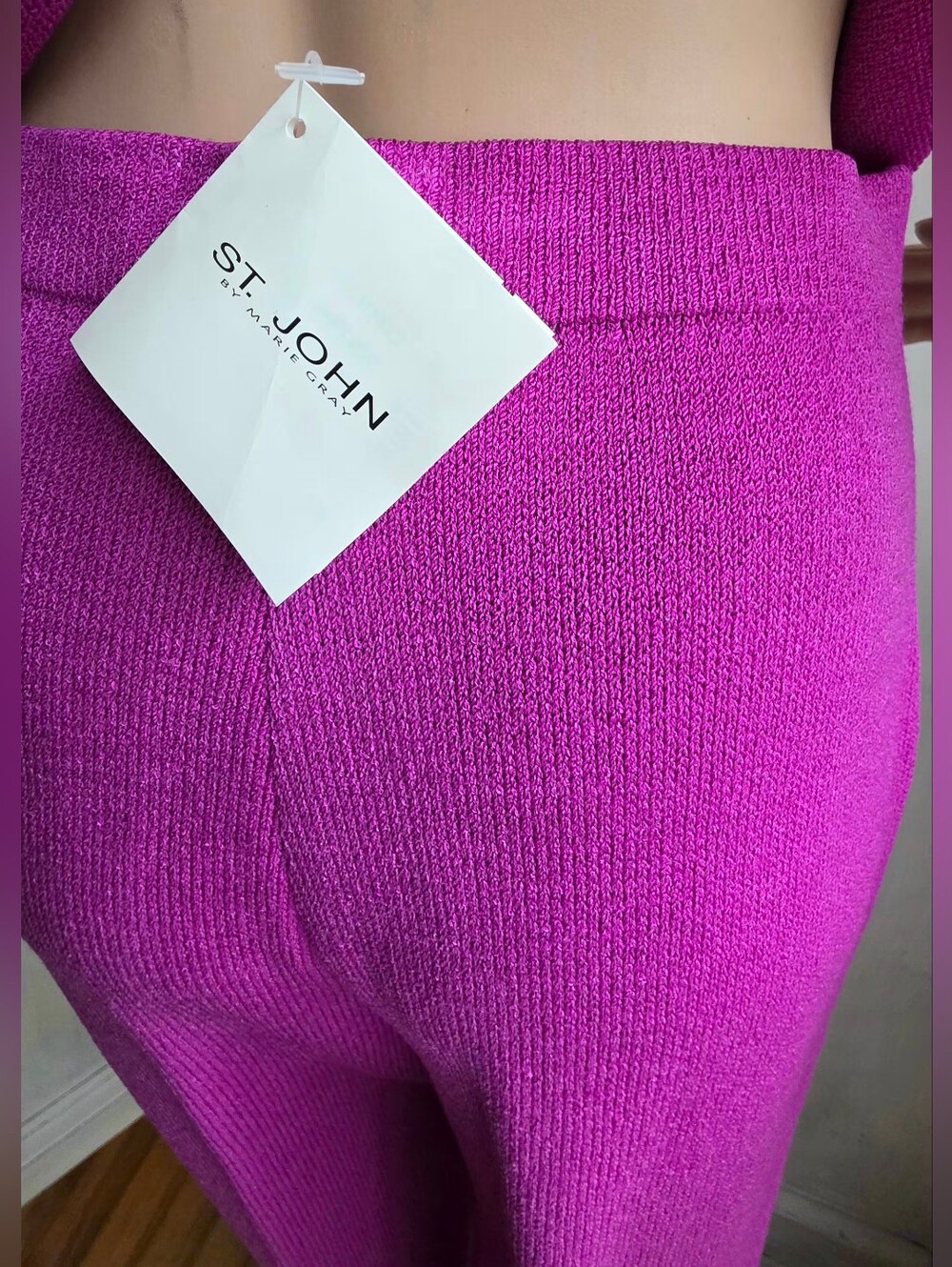 St John Collection Wild Orchid Wool Rayon Jacket Pants Set Sz 2, 4 - Picture 10 of 12